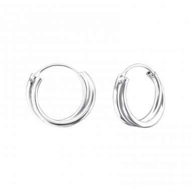 Strieborný 12mm Twist - Striebro 925 Kruhy náušnice A4S21804