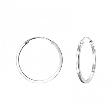 25mm Plain - 925 Sterling Silver Ear Hoops A4S22682