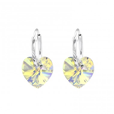 Heart - 925 Sterling Silver Ear Hoops A4S28640