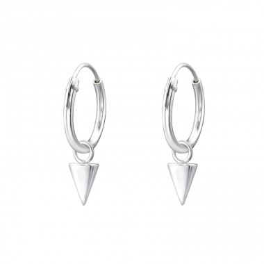 Cone - 925 Sterling Silver Ear Hoops A4S29217