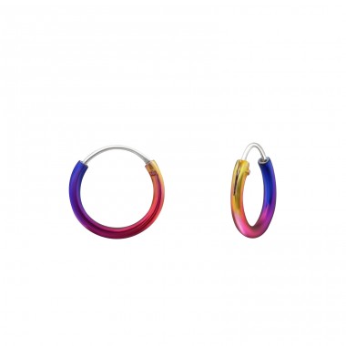 Rainbow 10mm - 925 Sterling Silver Ear Hoops A4S31425