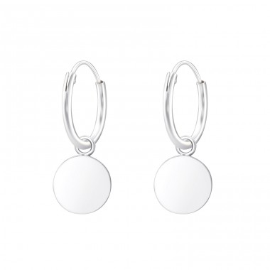 Round - 925 Sterling Silver Ear Hoops A4S38039