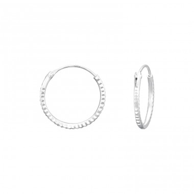 Gyémánt Vágott 14mm Karika - 925 Ezüst Karika Fülbevaló A4S41121