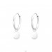 Hanging Disc - 925 Sterling Silver Ear Hoops A4S41466