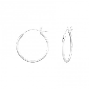18mm hoops - 925 Sterling Silver Ear Hoops A4S42498