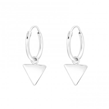 Hängendes Dreieck - Schmuck Ohrringe aus 925er Sterlingsilber mit Kreisen A4S42589