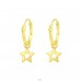 Golden hoop with Star - 925 Sterling Silver Ear Hoops A4S43023