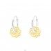 Laser Cut Flower - 925 Sterling Silver Ear Hoops A4S43024