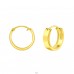 14mm wide golden hoops - 925 Sterling Silver Ear Hoops A4S43062