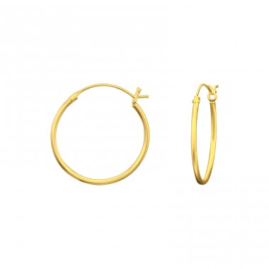 Hoop 20mm gold plated - 925 Sterling Silver Ear Hoops A4S43244