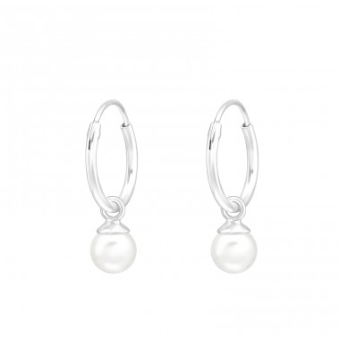 5 mm syntetická perla - Šperkové Striebro 925 Kruhy Náušnice A4S43841