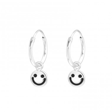 Smiley - 925 Ezüst Karika fülbevalók A4S43911
