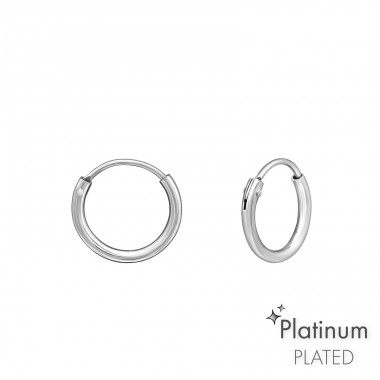 10 mm - Platin - Creolen aus Sterlingsilber 925 A4S44099