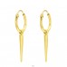 Gold plated Needle - 925 Sterling Silver Ear Hoops A4S44249