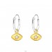 Hanging golden Eye - 925 Sterling Silver Ear Hoops A4S44288