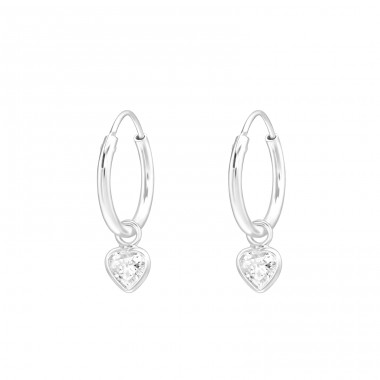 Hängendes Herz - Schmuck 925 Silber Kreise Ohrringe A4S44374