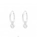 Hängendes Herz - Schmuck 925 Silber Kreise Ohrringe A4S44374