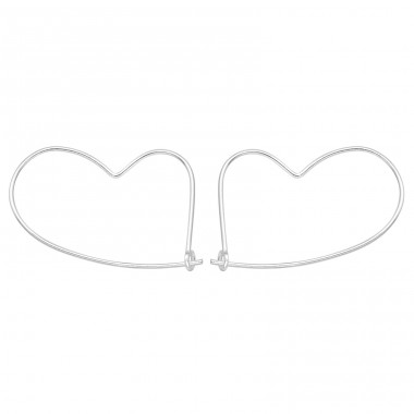 Big Heart Shape - 925 Sterling Silver Ear Hoops A4S45808