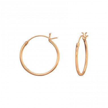 18mm rosegold hoop - 925 Sterling Silver Ear Hoops A4S46193