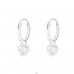 Ezüst Ezüst 12mm Hoops Heart - 925 Ezüst Karika fülbevaló A4S4662