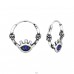 Evil Eye with crystal - 925 Sterling Silver Ear Hoops A4S47231