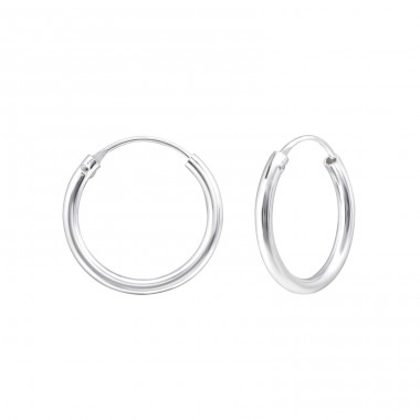 18mm Plain - 925 Sterling Silver Ear Hoops A4S553