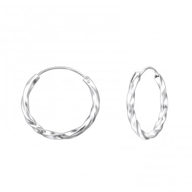 20mm Twisted hoop - 925 Sterling Silver Ear Hoops A4S559