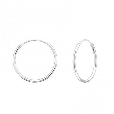 Ezüst 20mm Kerek - 925 ezüst Karika fülbevaló A4S8436