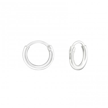 Plain - 925 Sterling Silver Ear Hoops A4S9416