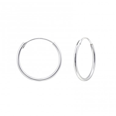 Ezüst 18mm Egyszerű Üreges - 925 Ezüst Karika fülbevaló A4S9418