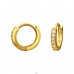 Golden Huggies with Zirconia - 925 Sterling Silver Ear Hoops A4S45748