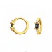Golden Round with Zirconia  - 925 Sterling Silver Huggies A4S47340