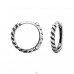 Twisted oxidized - 925 Sterling Silver Huggies A4S48411