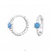 Hoops with Opal - 925 Sterling Silver Huggies A4S48412