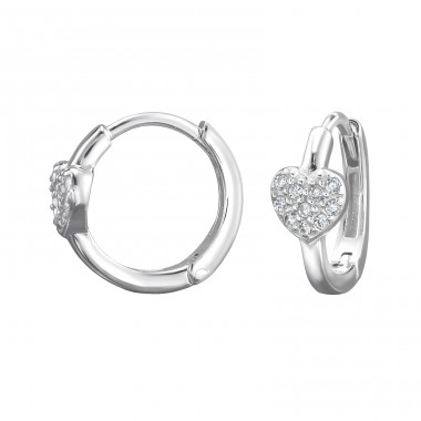 Herz mit Zirkonia - 925Er Silber Huggies A4S49922