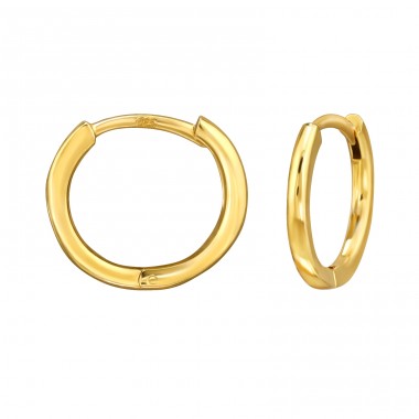 12 mm Goldene Creolen - 925Er Silber Huggies A4S50213