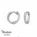 10 mm Creolen mit Zirkonia, rhodiniert - 925Er Silber Huggies A4S50220