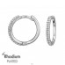14 mm Krúžky so zirkónmi ródiované - Šperkové Striebro 925 Huggies A4S50226