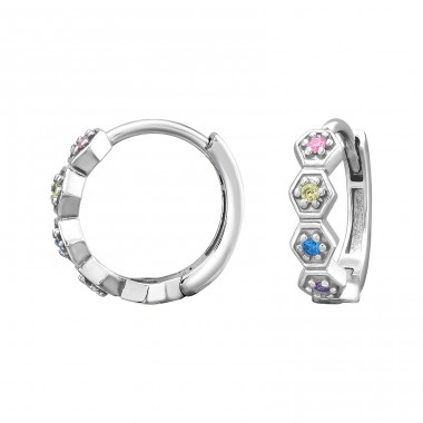 Okrągłe z Cyrkonią - Srebro Próby 925 Huggies A4S50654