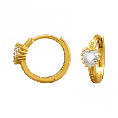 Herz mit Zirkonia, Vergoldet - 925Er Silber Huggies A4S50656