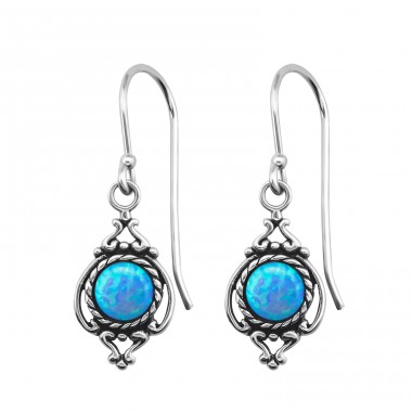Marquise Opal - 925 Sterling Silver Earrings with semi-precious stones & Opal A4S23649