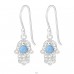 Hamsa - Striebro 925 Náušnice s Polodrahokamom & Opal A4S26633