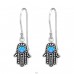 Hamsa - 925 Ezüst Fülbevaló féldrágakőből & Opál fülbevalók A4S32042