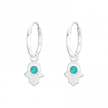 Hamsa mit Opal - Ohrringe aus 925er Sterlingsilber mit Halbedelstein und Opal A4S41528