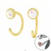 Runder Opal mit vergoldetem Haken – Ohrringe aus 925er Sterlingsilber mit Halbedelstein und Opal A4S44170