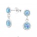 Rotund cu opal sintetic - Argint 925 Cercei Cu Semi Pretios & Opal A4S46893