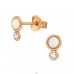 Insiruire de cercuri placate cu aur roz cu cristal si opal - Argint 925 Cercei Cu Semi Pretios & Opal A4S47061