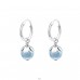 Round  With Genuine European Crystals - 925 Sterling Silver Lacrystale Silver Earrings A4S24232