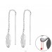 Feather - 925 Sterling Silver Plain Earrings A4S25990