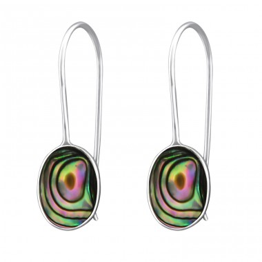 Oval - 925 Sterling Silver Plain Earrings A4S28208